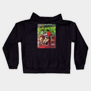 Carnival Midway -  Friends on the Merry-Go-Round Kids Hoodie